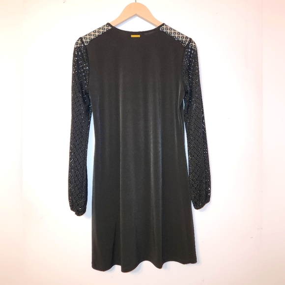 MICHAEL KORS Midi Length Lace Long Sleeve Dress Black, size S - Picture 2 of 11